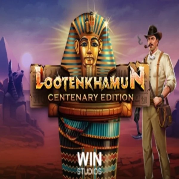 Loot'en Khamun the Dead Sea Scrolls slot logo by Win Studios at Hey Casino