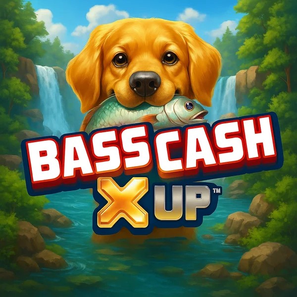 Bass Cash X UP logo by Alchemy Gaming Hey Casino