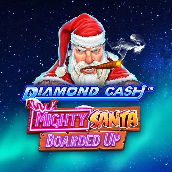 Diamond Cash Mighty Santa Boarded Up by Greentube, showcased at heycasino.org – game logo
