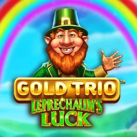Gold Trio Leprechaun's Luck logo by Playtech at Hey Casino